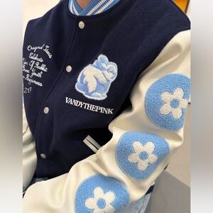 Navy and White Varsity Jacket